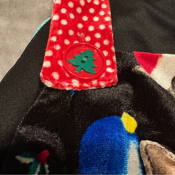 Love On A Hanger Women's Black Christmas Kitty Cat Velour Overalls XL - Picture 9 of 10